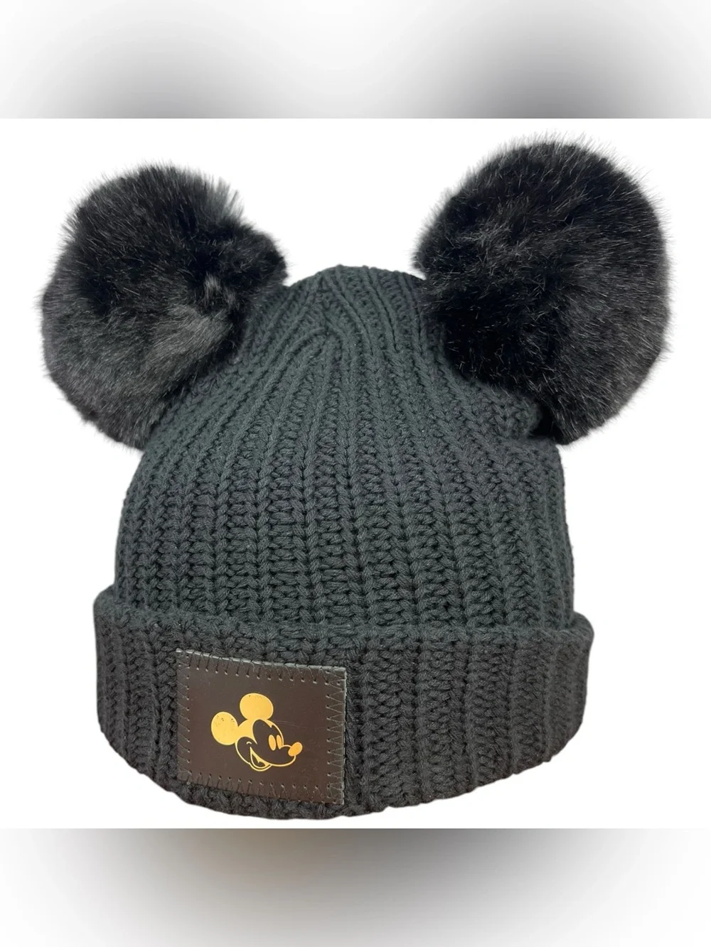 Disney X Love Your Melon Mickey Mouse Black Pom Pom Ear Beanie